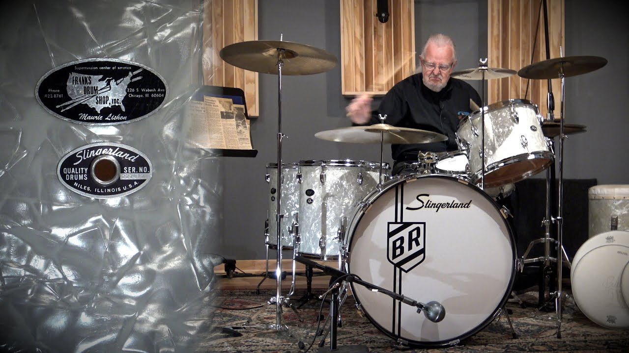 Borrowed by Buddy! 70s Slingerland Drum Kit - White Marine Pearl