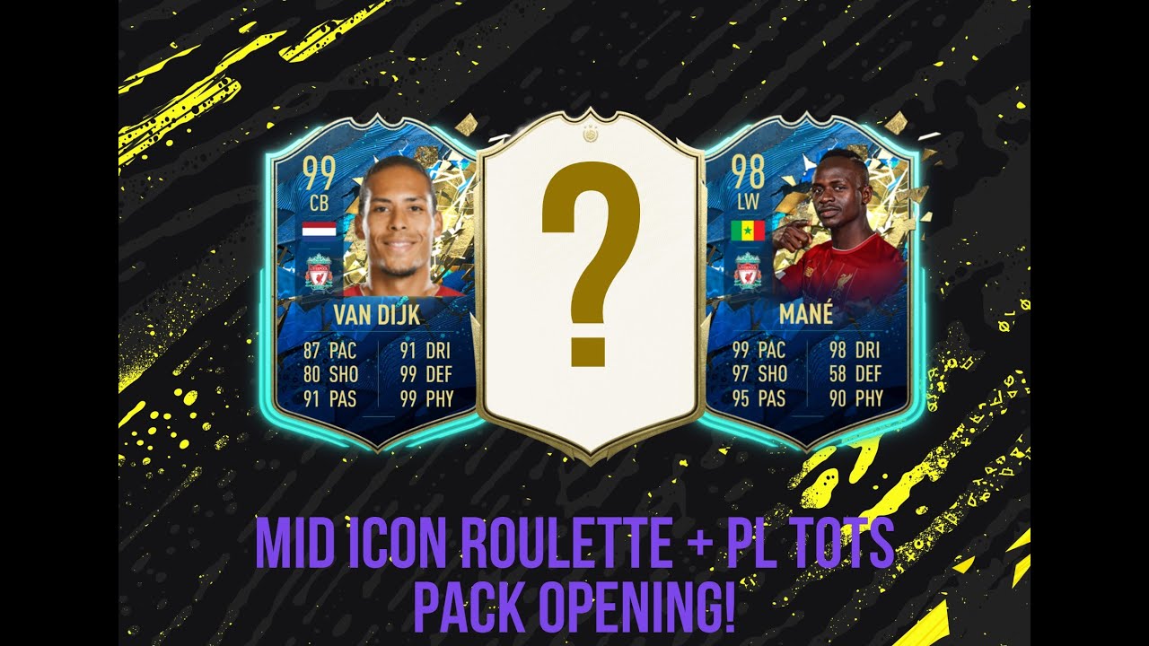 HUGE ICON PACKED! MID ICON ROULETTE + PL TOTS PACK OPENING! FIFA 20 ULTIMATE TEAM!