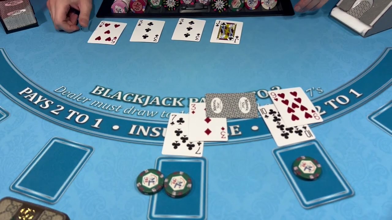 BLACKJACK $1,000 BUY IN 6 DECK SHOE🍀 USING BASIC STRATEGY TO GET TO THE CUT CARD #blackjackstrategy