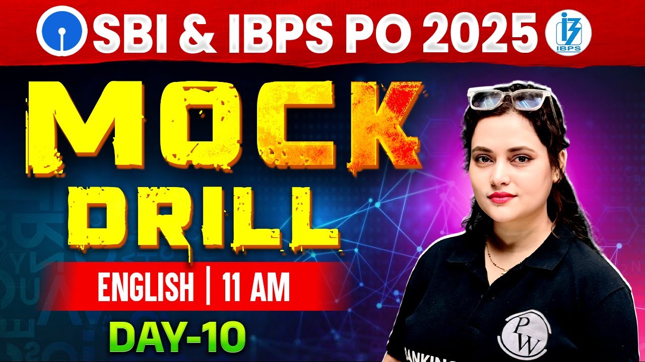 SBI PO / IBPS PO English 2025 | Mock Drill | English Mock Test by Rupam Ma'am #10