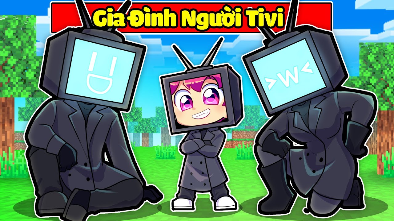 HIHA BẤT NGỜ KHI ĐƯỢC GIA ĐÌNH TV WOMAN NHẬN NUÔI TRONG MINECRAFT*GIA ĐÌNH NGƯỜI TIVI 🥰😘