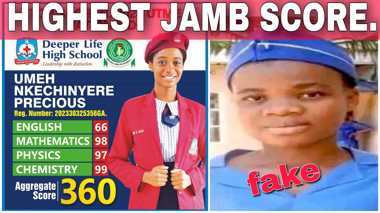 HIGHEST JAMB SCORE 2023 IS UMEH NKECHINYERE PRECIOUS not MMESOMA EJIKEME.