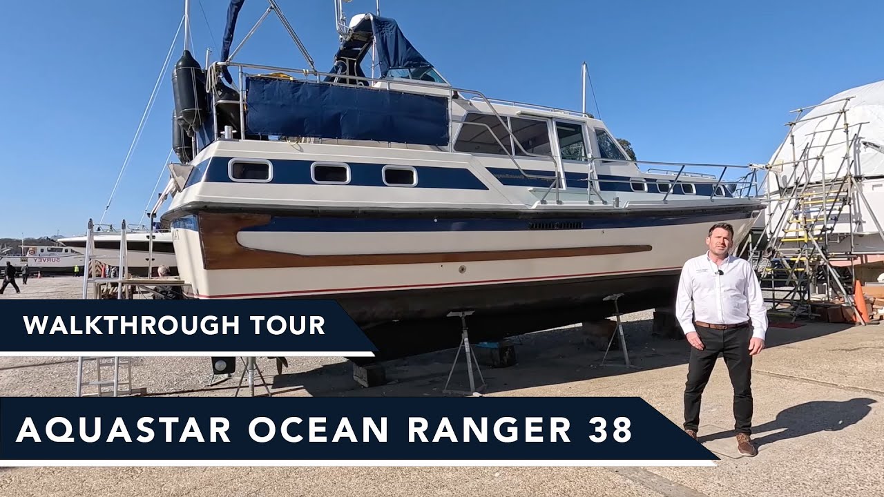 Aquastar 38 Ocean Ranger 38 - Full Walkthrough Tour of this impressive Aft-Cabin cruiser