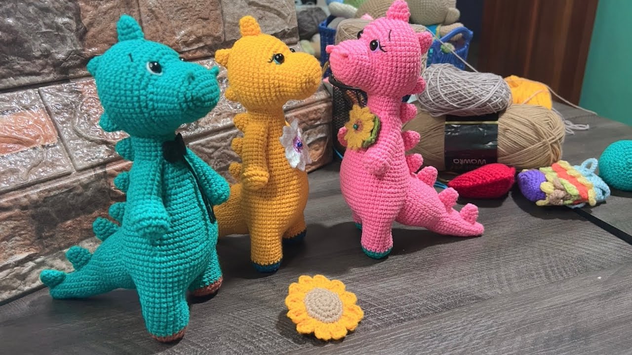 Dinosaurio🦖Rayco tejido a Crochet POR HEYDCROCHET🦖paso a paso🦖tutorial COMPLETO! 👍✔️