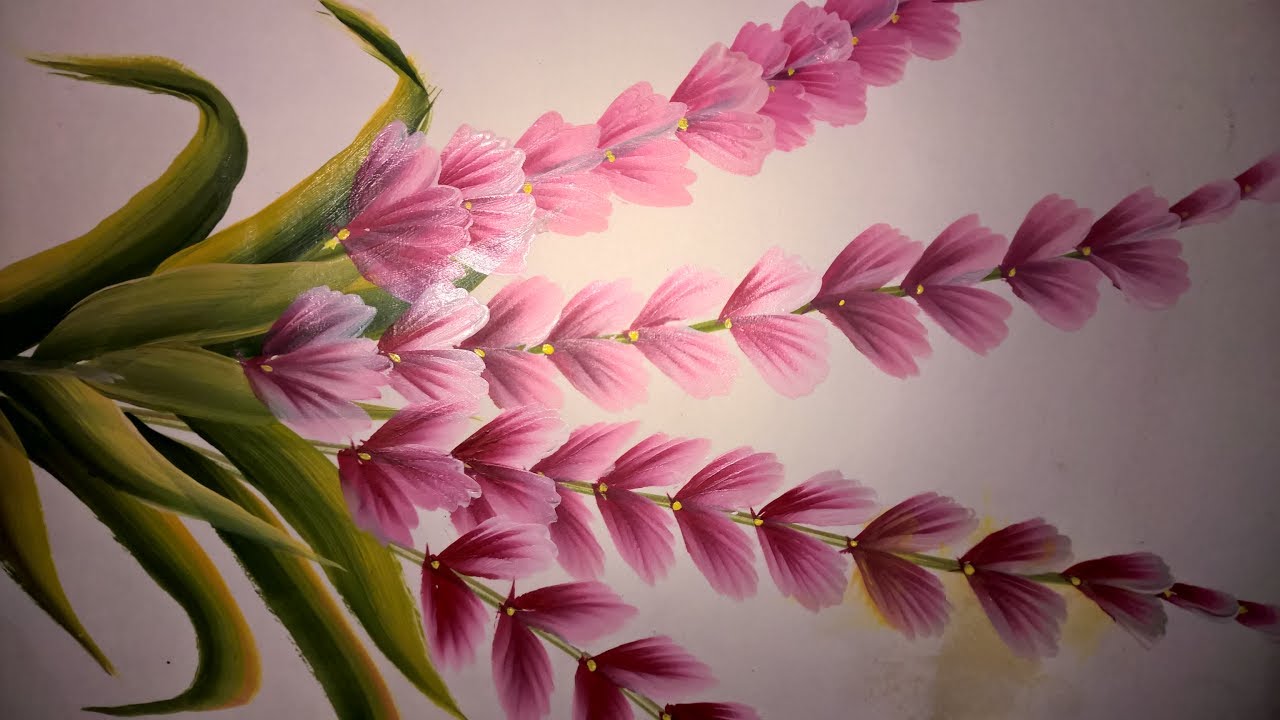 One stroke painting. one stroke painting technique. shell stroke easy flowers.
