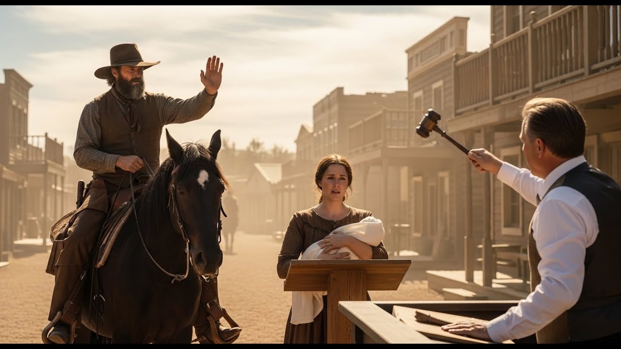 They Auctioned Off A Widow And Her Baby — The Cowboy Rode In Late And Said, “I’ll Take Them”