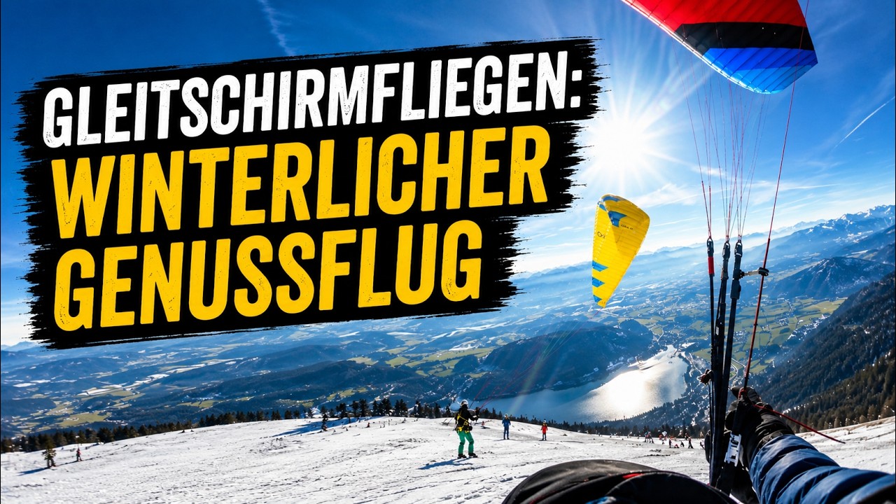 Gleitschirmfliegen: Winterlicher Genussflug von der Gerlitzen