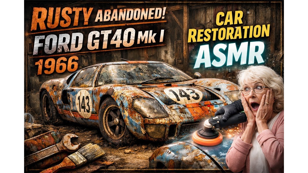 Rusty Abandoned Gulf Blue Ford GT40 Mk I 143 1966 Car Restoration ASMR