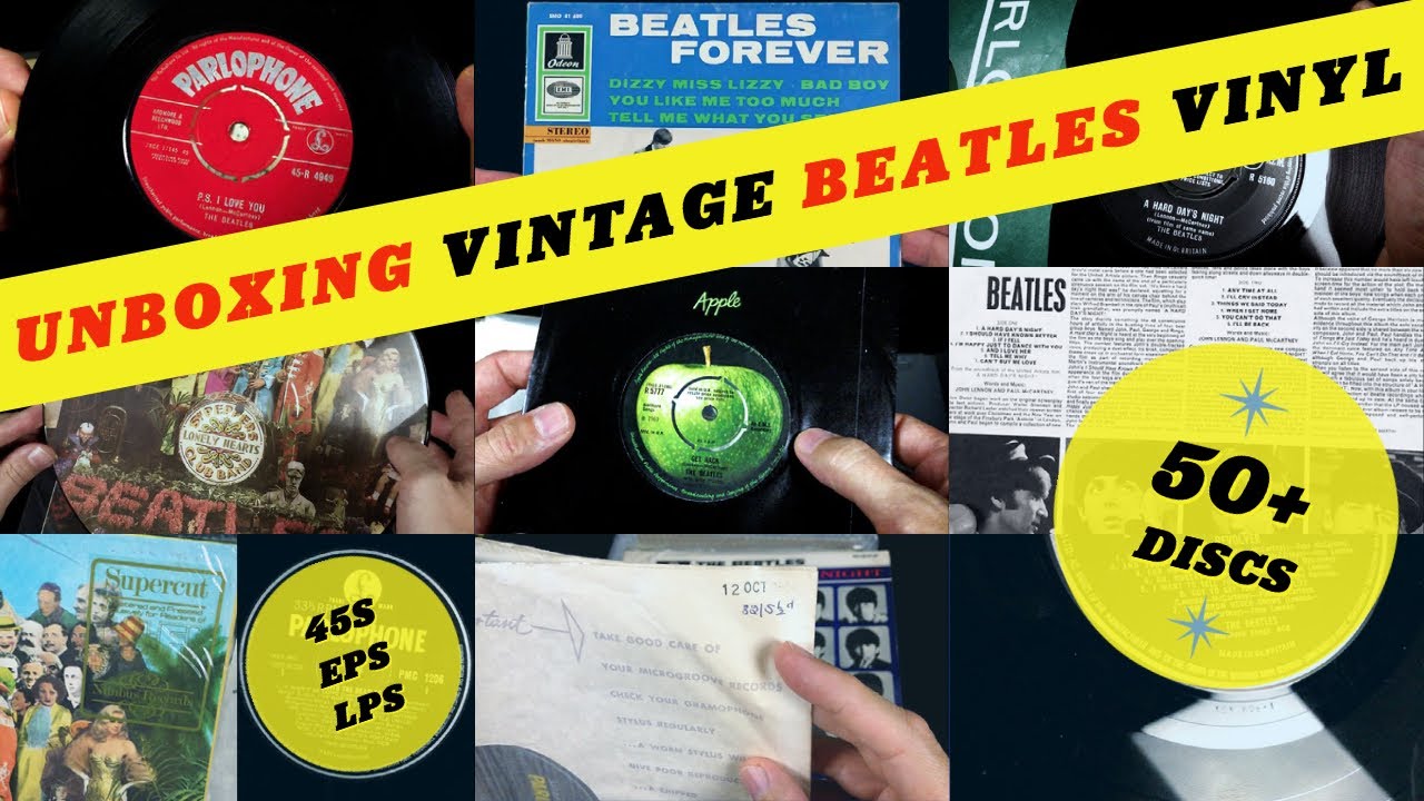 UNBOXING Vintage UK BEATLES Vinyl Collection - Over 50 Records!