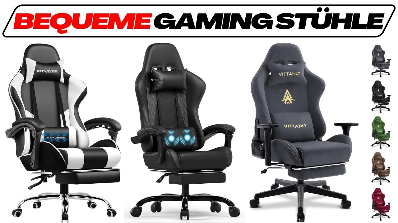 Bequeme Gaming Stühle im Test Vergleich 2026🥇 TOP 3 Modelle mit maximalem Komfort