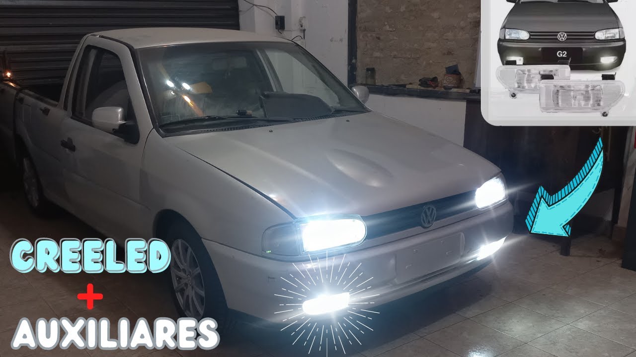 INSTALANDO faros AUXILIARES + CABLEADO C/tecla ORIGINAL + CreeLed(luces),  VOLKSWAGEN Saveiro G2!