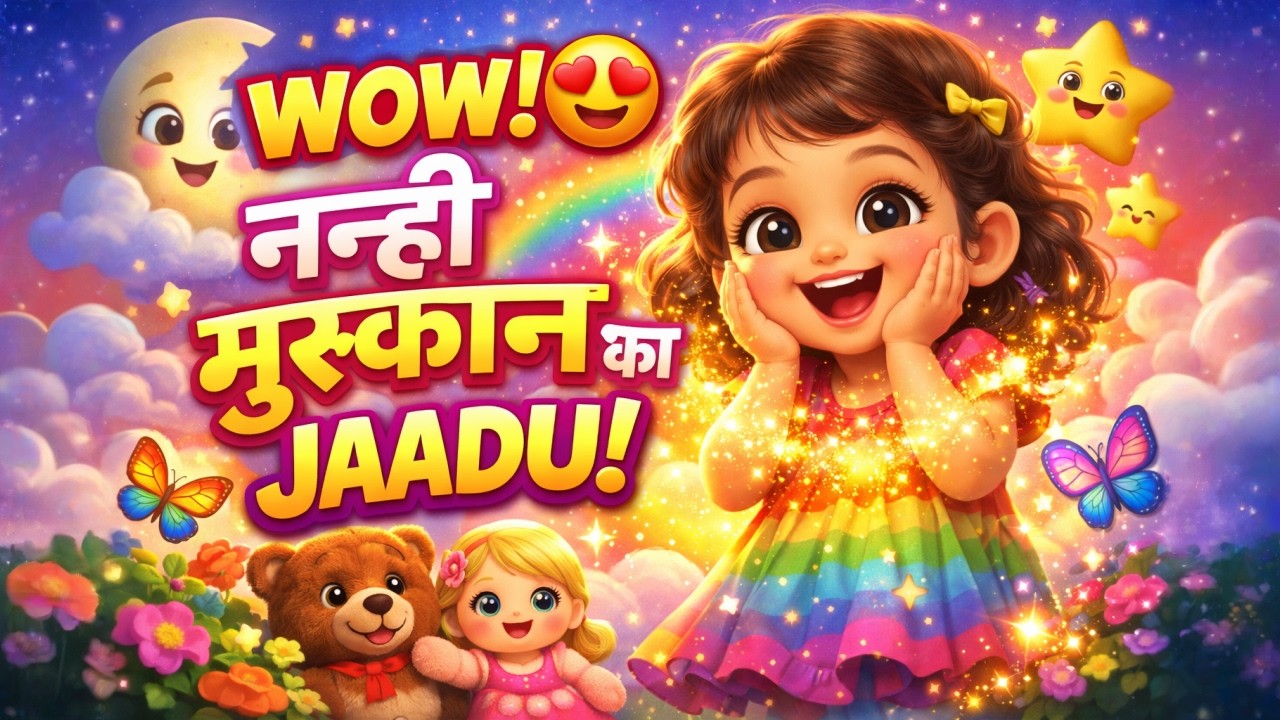 😍 Nanhi Si Muskaan Ka JAADU! | Cute Baby Girl Hindi Poem 🌈✨          nanhi si muskan #viral #cartoon