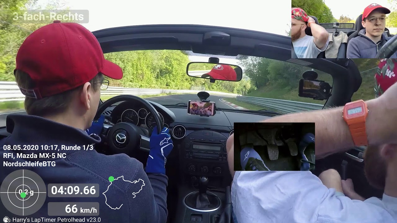 Nordschleife Touristenfahrten 8.5.20 Lap 1 MX-5 NC 1.8 mit Pedalview