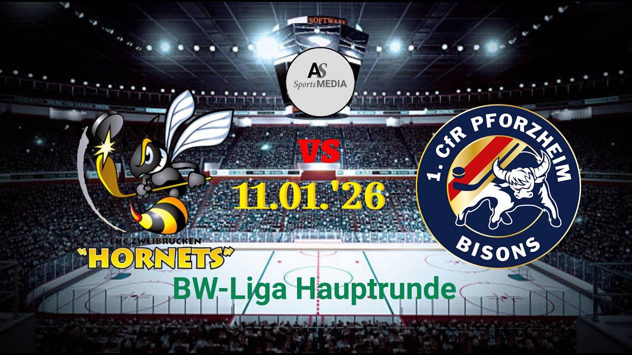 EHC Zweibrücken 'Hornets' vs. 1.CfR Pforzheim 'Bisons' 11.01.26 BW-Liga 2025/26 #eishockey #fullgame