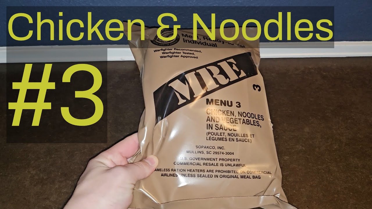 US MRE Tier List Menu 3 Chicken, Noodles, and Vegetables in Sauce