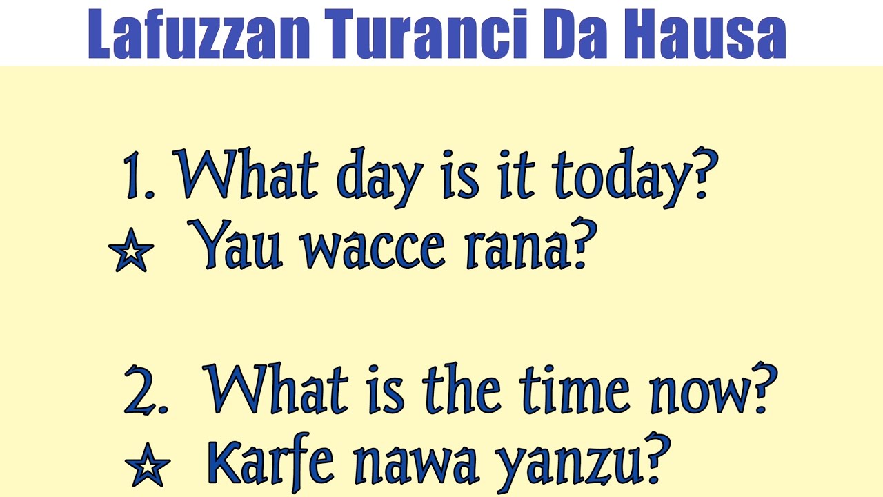 Koyon Turanci: Lafuzzan Turanci Da Hausa
