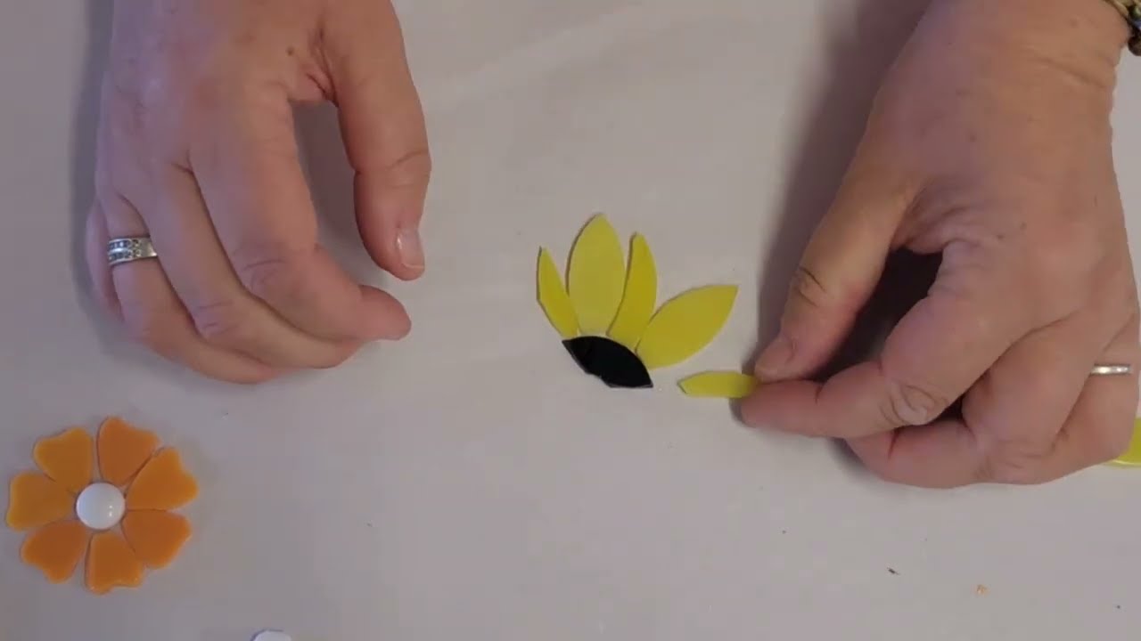 Creating Simple Mosaic Flowers with Stained Glass Petals | Step-by-Step Guide