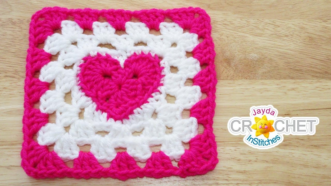 Heart at the Centre Granny Square Crochet Pattern & Tutorial The Original Pattern - Jayda InStitches