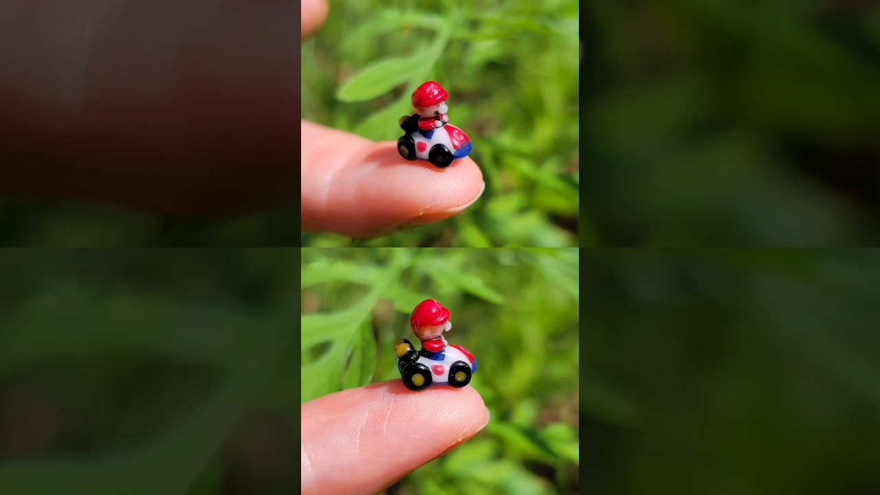 Mario Kart miniature boro glass handmade fanart