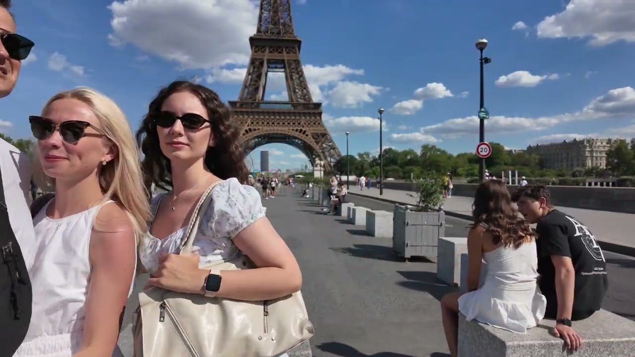 Paris Summer Walk 🔥 🇫🇷 4K Walk (Real Sounds) 🇫🇷 Walking Through Paris