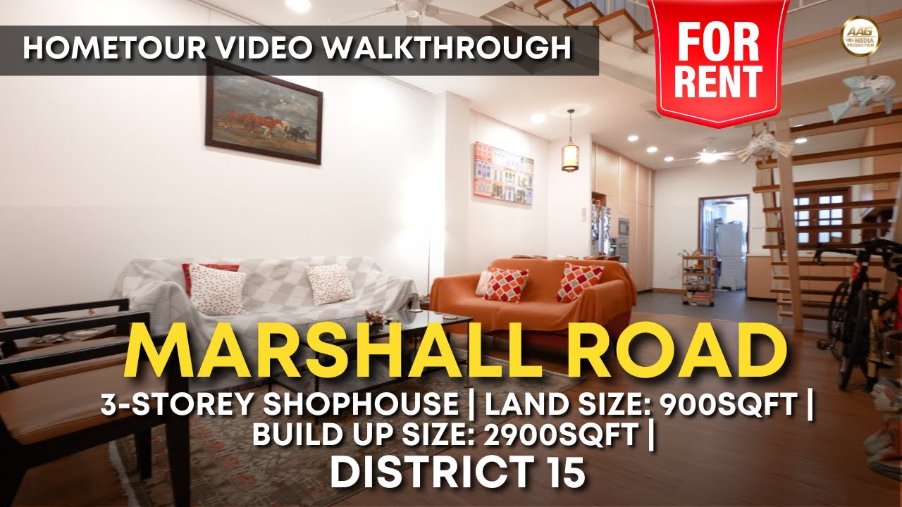 Singapore Conservation Shophouse Home Tour - Marshall Road | Architectural Heritage | For Rent