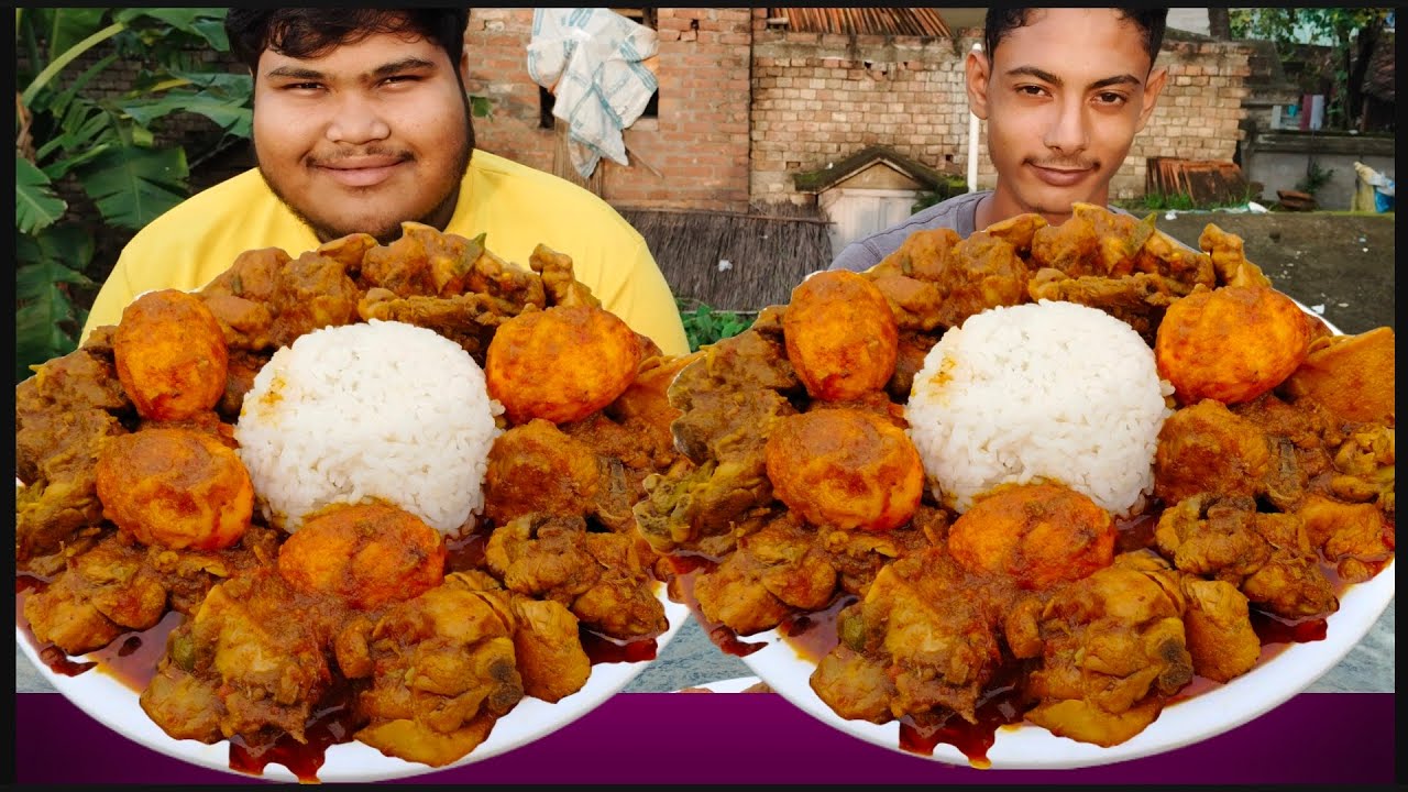 Spicy Chicken Egg Curry With Rice Eating Challenge Video | Food Eating Competition |AHFOODCHALLENGE