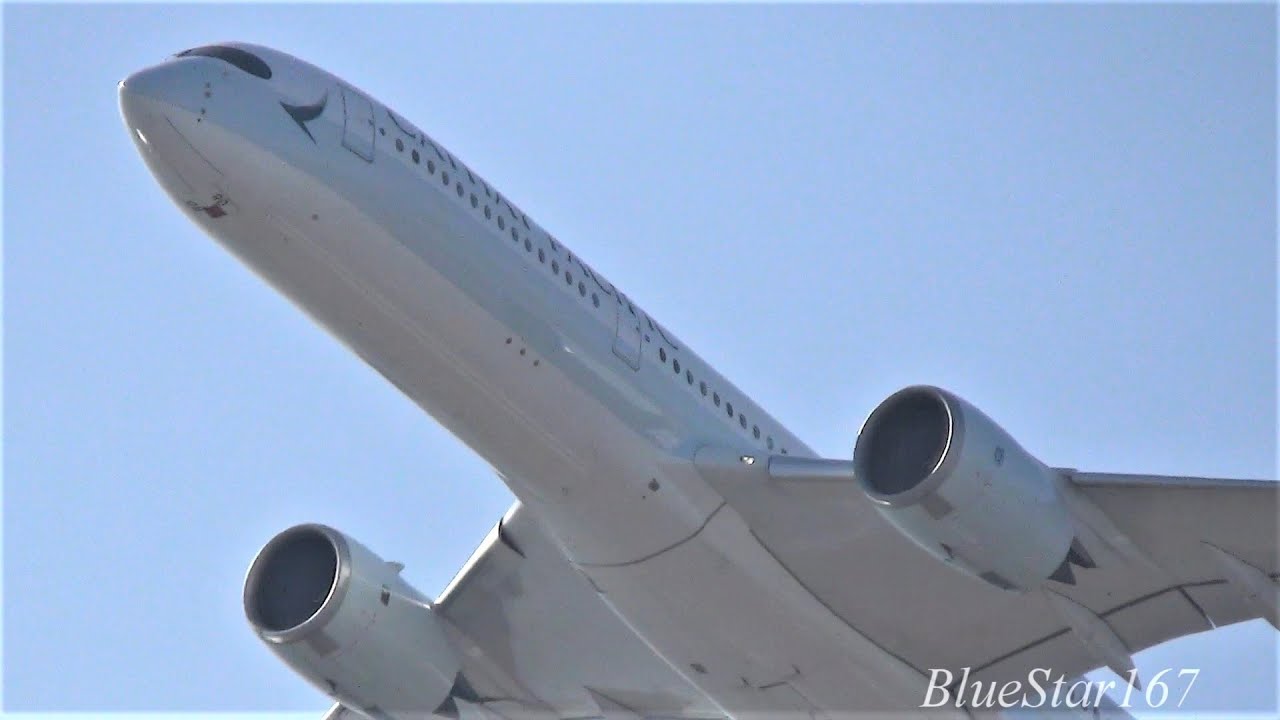 Cathay Pacific Airways Airbus A350-900 (B-LRD) takeoff from KIX/RJBB (Osaka - Kansai) RWY 06R