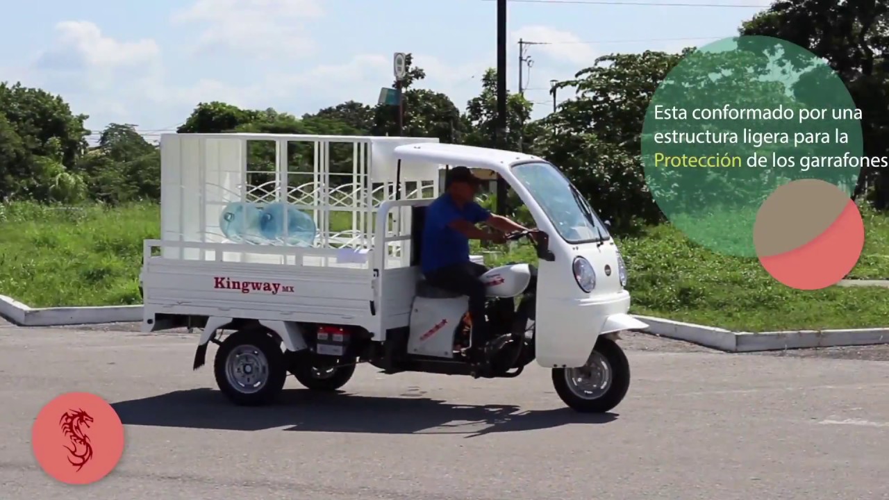 Motocarro de 200 cc con estructura para 30 garrafones