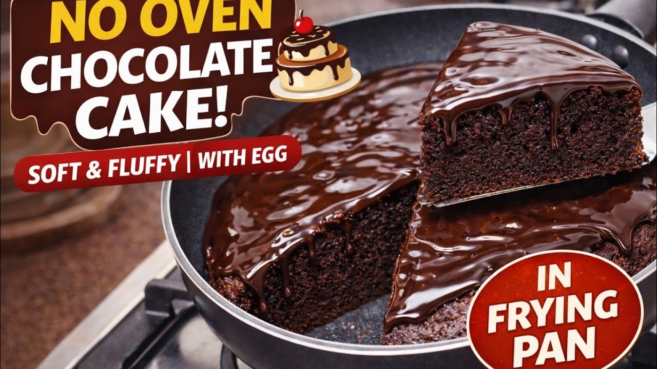 Only 4 ingredient Chocolate Cake in Pan without Oven By Lubna 