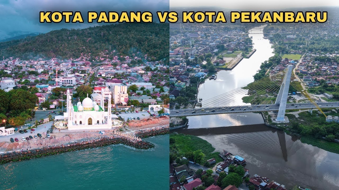 KOTA PEKANBARU VS KOTA PADANG 2025 | VIDEO DRONE 2 KOTA BESAR DI PULAU SUMATERA