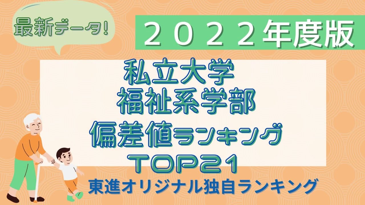 2022年度版私立大（福祉系学部）偏差値ランキングTOP21