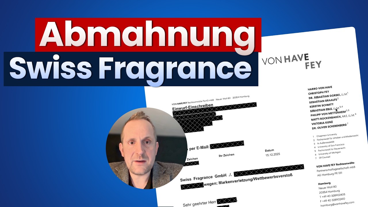Abmahnung der Swiss Fragrance GmbH durch Kanzlei von HAVE FEY