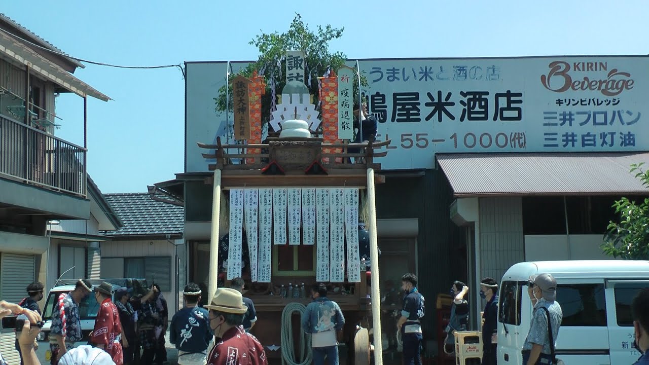 ［上新町区　特別曳き廻し］　新嶋屋（出発）～上新町公会堂反転～与倉屋駐車場反転～田宿区と踊り～伊能忠敬記念館