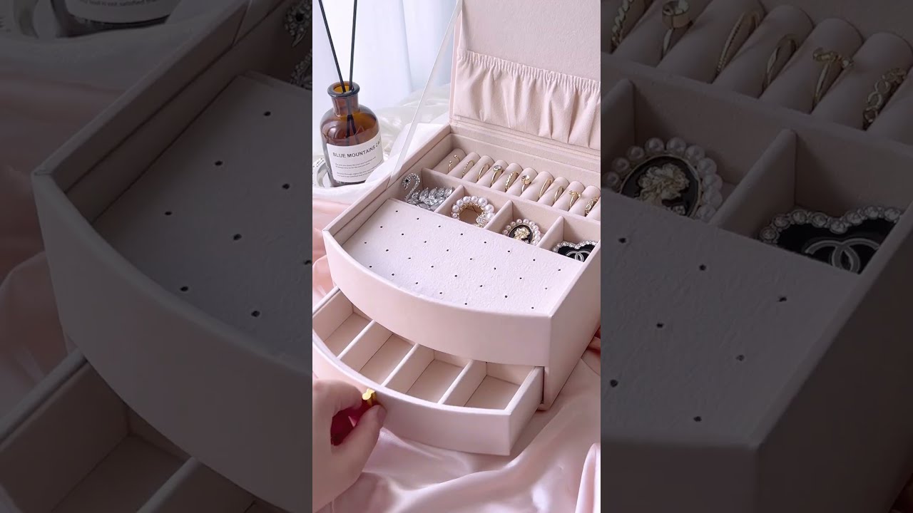 Pink Multifunctional Jewelry Box🎀💟#jewelryboxes  #organization #makeup #jewellery #unboxing #fashion