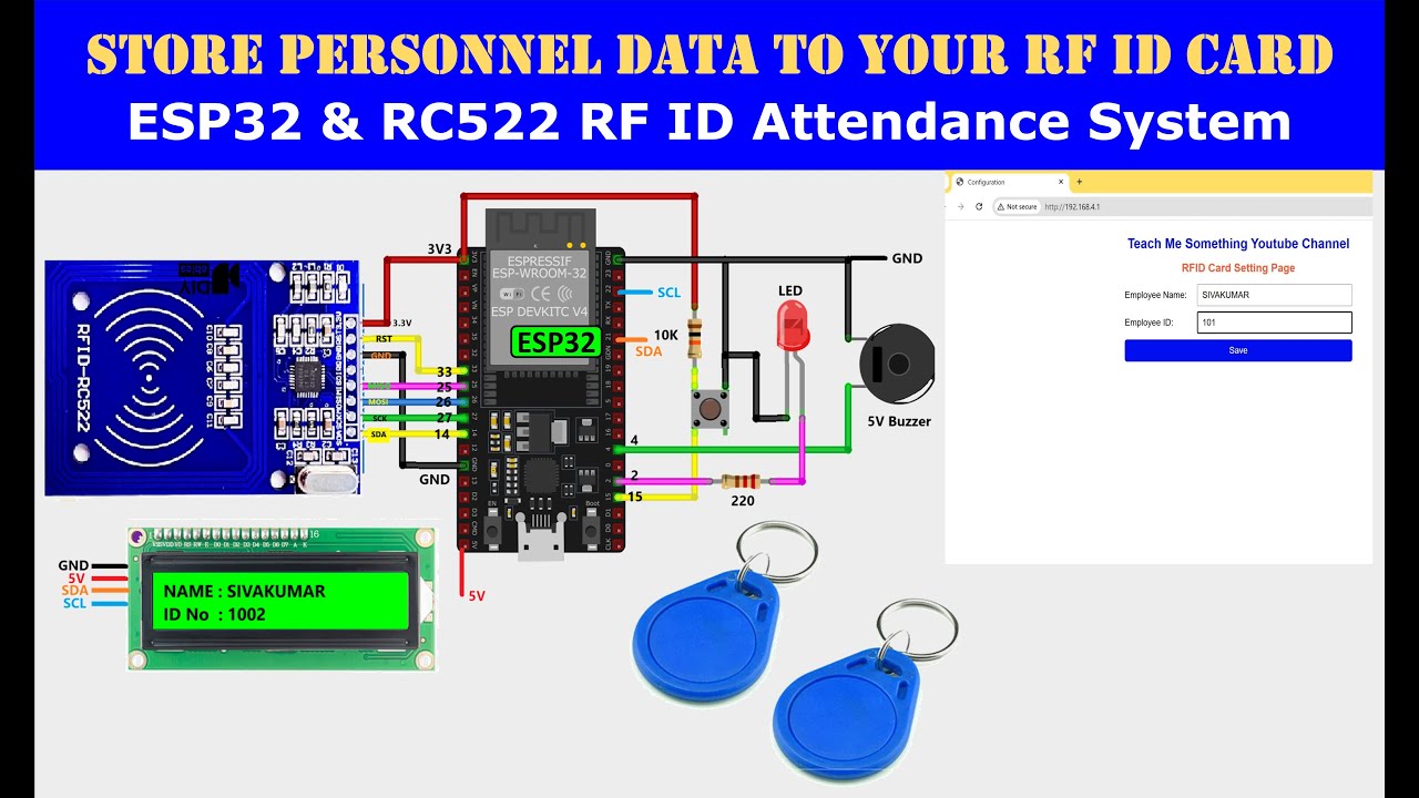 RFID Attendance ESP32 со считывателем RFID-карт RC522 || Сохранение личной информации на RFID-кар...