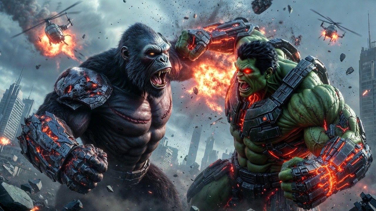 Kong Titan vs Hulk Titan | Epic Battle of Titans – Cinematic Monster War