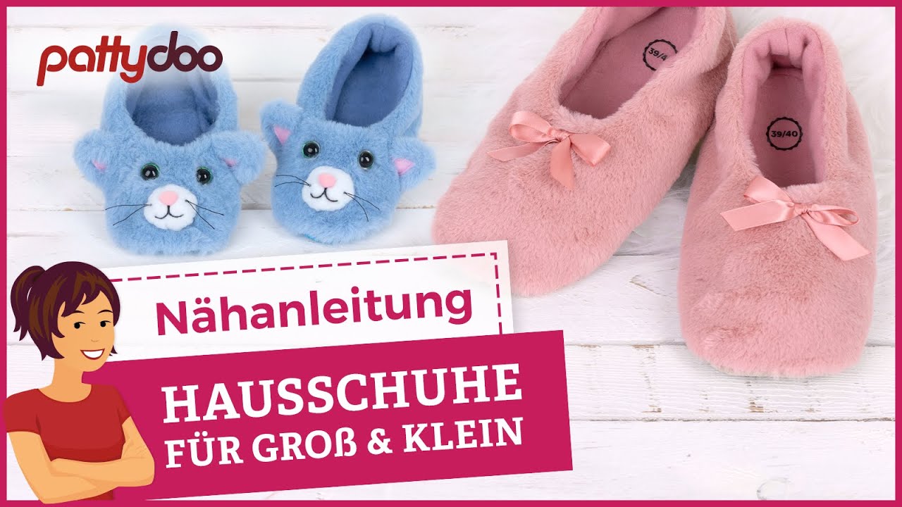 Hausschuhe aus Plüsch & Fleece nähen 🧸 Süße Tierschuhe für Kinder oder edle Slipper für Erwachsene