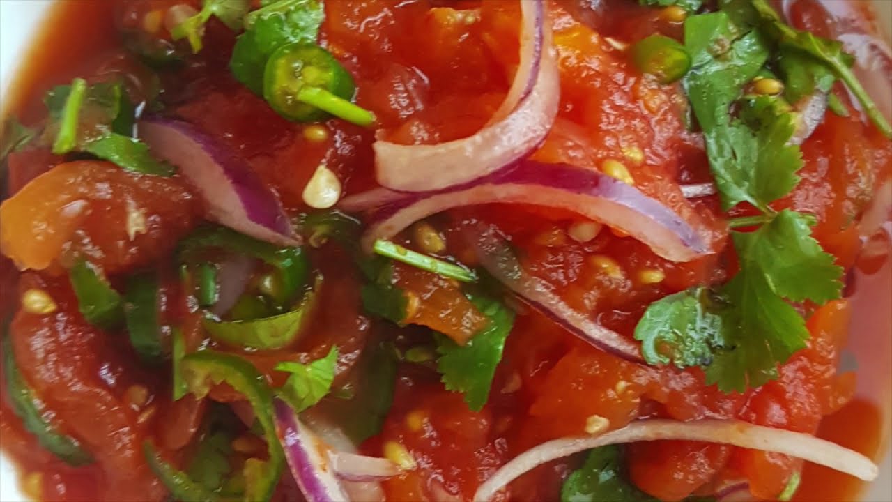 Tomatoes chutney/Satini pomme d'amour griller mauricien/ Chatini de Pomme D'amour