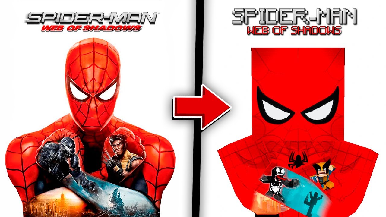 Recriei Fotos de Jogos do Homem Aranha No Minecraft