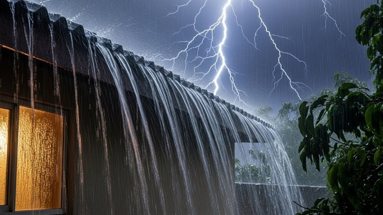 Heavy Rain on Cabin Roof 🌧️ Sleep Fast with Thunderstorm Sounds for Relaxation #13