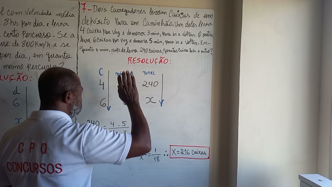 Regra de Três Composta. Exercício.  N° 7.