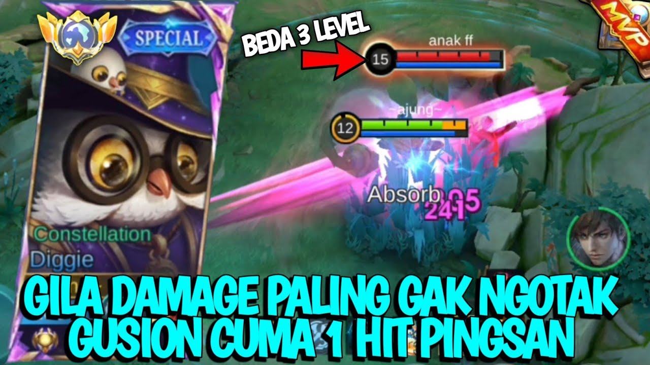 DAMAGE PALING GAK NGOTAK GUSION CUMA 1 HIT LENYAP‼️BUILD DIGGIE TERSAKIT 2026 