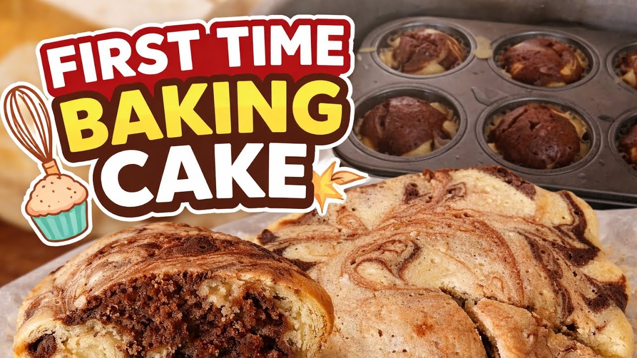 First Time Marble Cake Baking at Home Easy Recipe!! #Baking