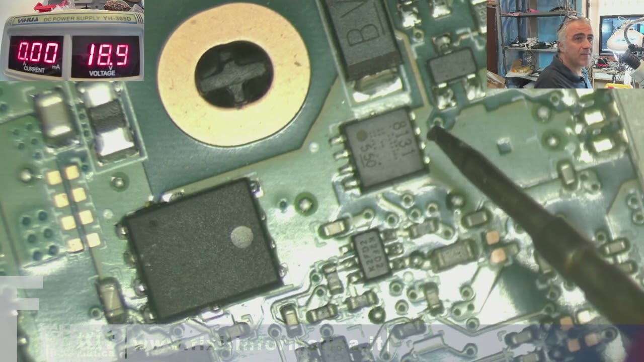 Notebook HP non si accende. Riparazione scheda madre utilizzando l'alcool per trovare il corto