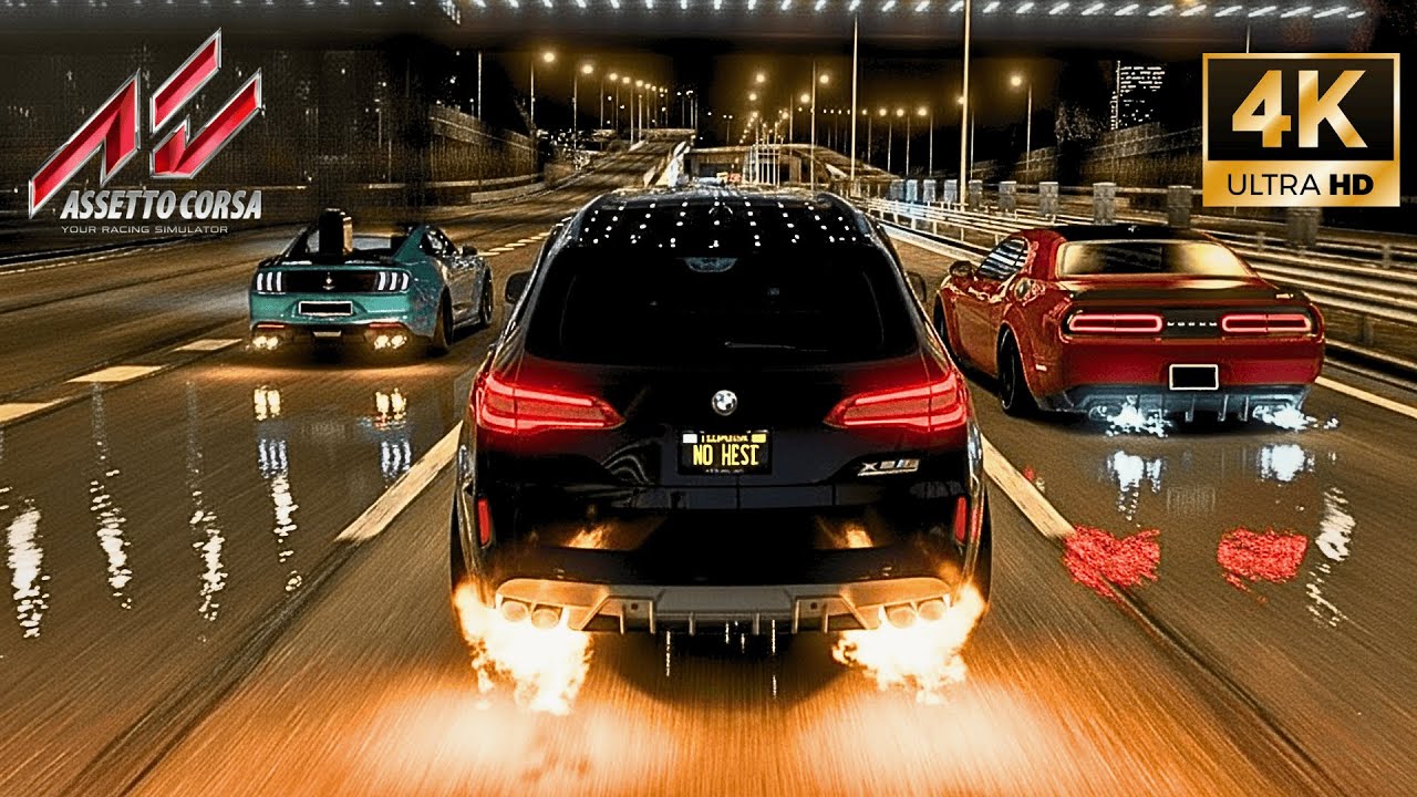 BMW X5M Competition | Ultra Realistic No Hesi Traffic + Rain Gameplay | Assetto Corsa