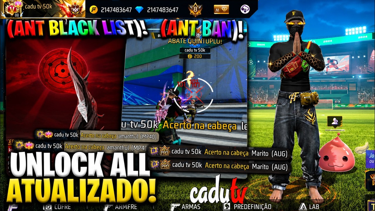 SAIU NOVO M&Eacute;TODO!😱 UNLOCK ALL PEGANDO na PARTIDA(FREE FIRE NORMAL e FREE FIRE MAX)!