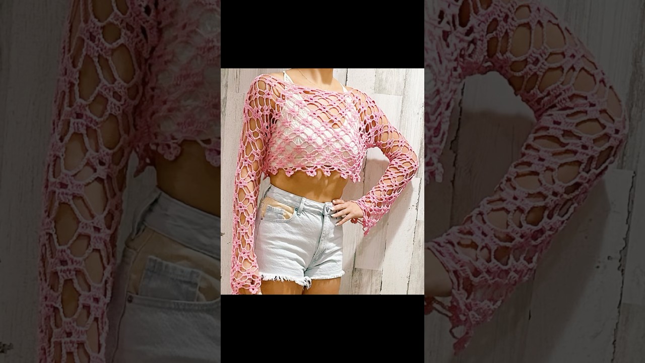 CROCHET CROP TOP - TUTORIAL 🌸 #crochet #fashion #handmade #summer #barbie