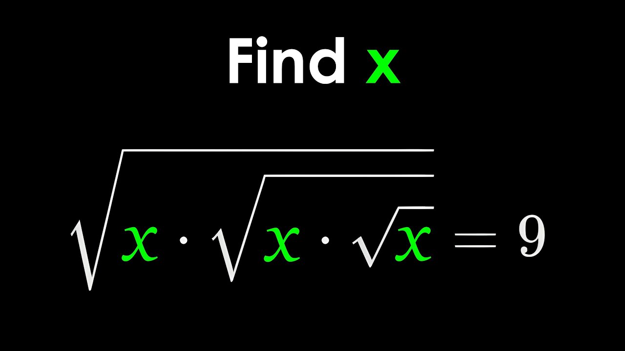 Solve for x: √x × √x × √x = 9 Step-by-Step | Nested Square roots