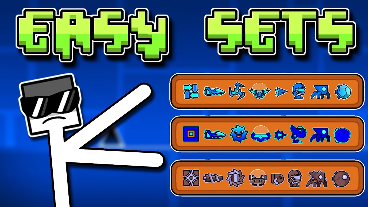 5 ПРОСТЫХ НАБОРОВ ИКОНОК В GEOMETRY DASH