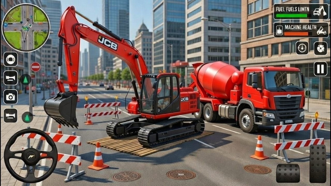 🚧New Large City Road Construction Simulator game - 🛑Rescue excavator Game - Android Gameplay